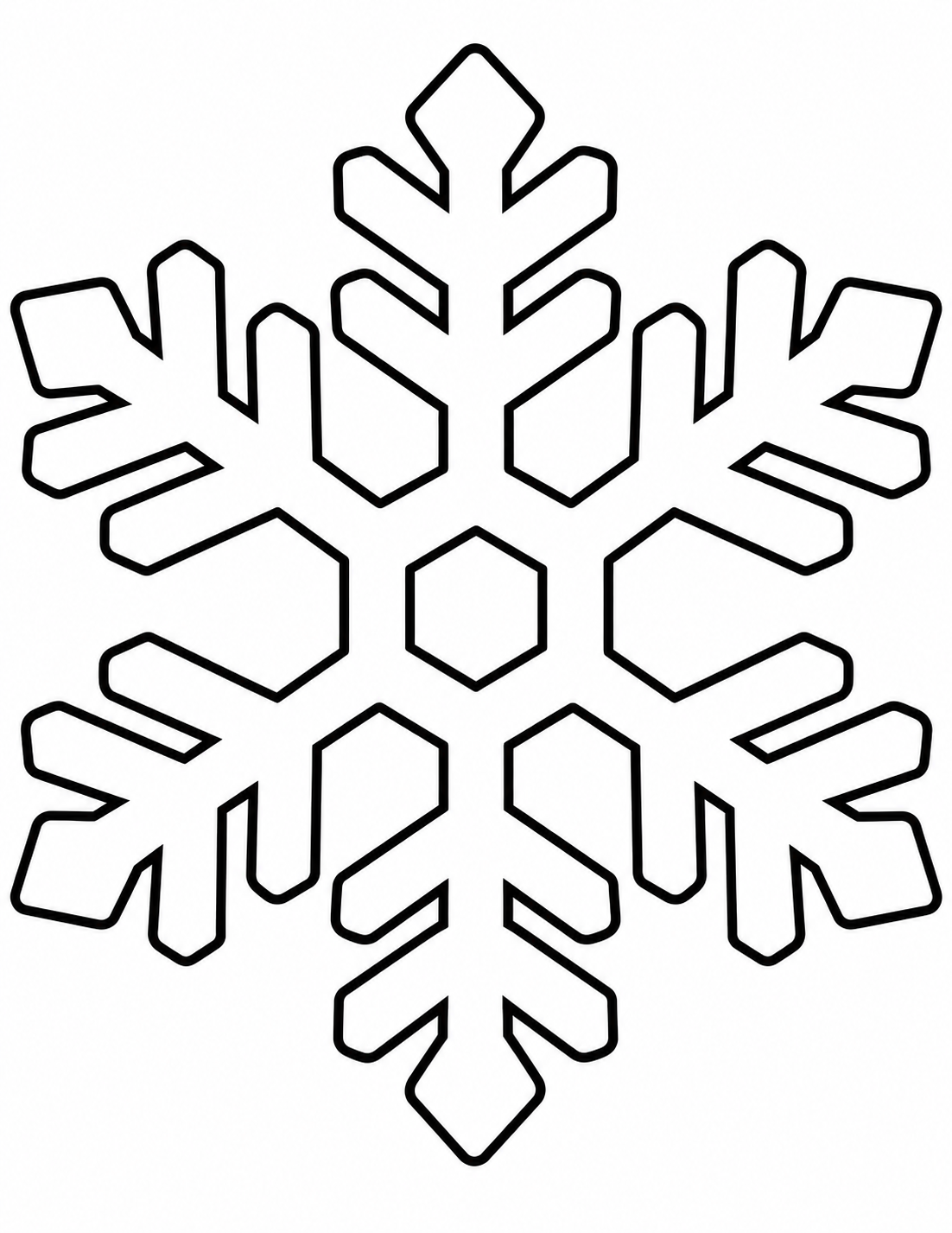 Snowflake tree decoration coloring page