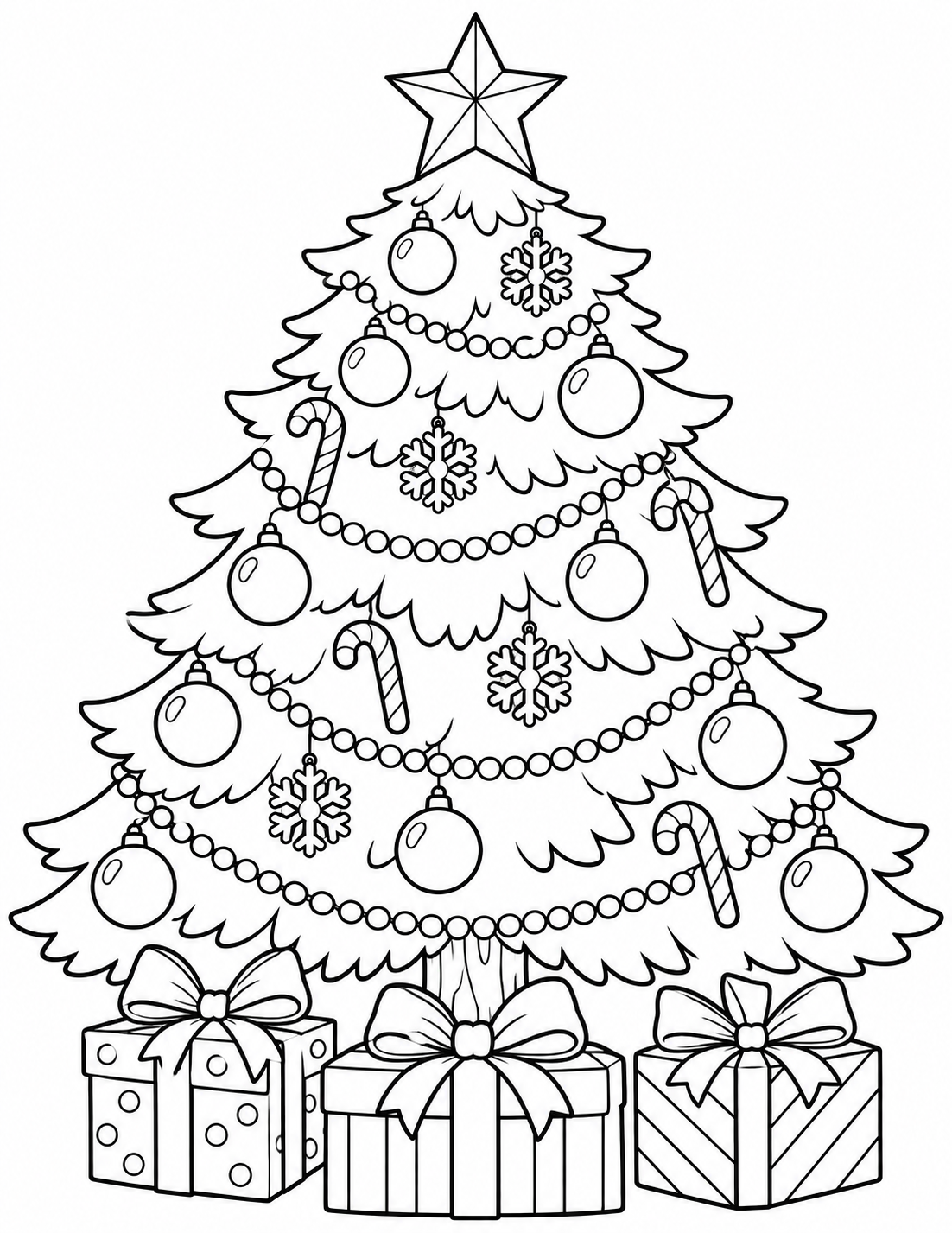 Christmas tree coloring page